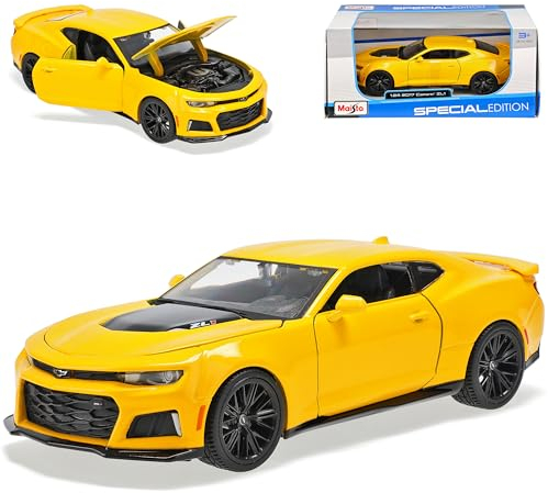Chevrolet Camaro Coupe ZL1 Gelb mit Schwarz 6. Generation Ab 2015 Version Ab 2017 1/24 Modell Auto