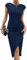 Missufe Abendkleider Partykleid Cocktailkleid Wickelkleid Sommerkleider Damen Elegant Bodycon Figurbetontes Midikleid (Dunkelblau, groß)