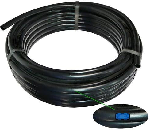 DRIPALIA - Tubería - Manguera Ø16 con gotero autocompensante| Negra | Caudal 2L/h | Goteros a 50cm | Rollo de 100m