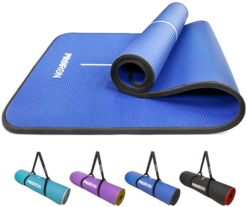 PROIRON Gymnastikmatte, Turnmatte für Zuhause mit Tragegurt Trainingsmatte Rutschfest, Yoga Matte Dick 10/15mm und Sportmatte Fitnessmatte Yogamatte Pilates Matte für Heimtraining…