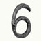 HOPEME Black 3D Cast Iron House Numbers, 5 Inch Address Number with Wrought Iron Nails Decoration for Outside, Solid Rustic Metal Number Sign, Black #6
