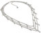 Vestopazzo collana 3 fili con micro pendenti gocce placcati in argento.Nickel tested.Lavorazione artigianale.Unisex.MI1118, big