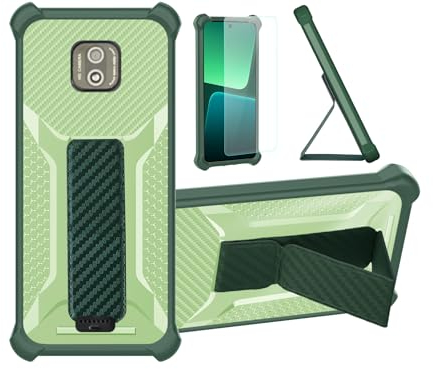 Aroepurt Coque pour UNO Premier Pro Coque Étui Case Cover Hybride [avec Protection d'écran en Verre trempé] [Support magnétique Pliable] [givré résistant aux Empreintes digitales] Vert