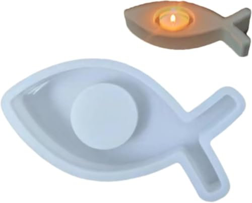LNYMZD Fischform, Silikon Gießform Fisch, Wiederverwendbare Silikonformen für Selbstgemachte Kerzenhalter, Süßigkeiten, Gips, Schokolade, Gießformen Seifenherstellung