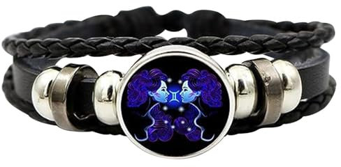 Gleym Manifestation Bracelet, 12 Constellation Bracelet, Zodiacs Sign Bracelet, Constellation Sign Wristband, Spirilet Bracelet,Zodac Spirit Bracelet,Portable Multilayer Constellation Leather Bracelet