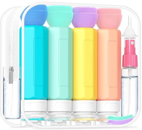 MateeyLife 17PCS Travel Bottles for Toiletries, TSA Approved Travel Containers for Toiletries, Leak Proof Silicone Travel Kit for Shampoo, Conditioner, Lotion & Creams, Colorful