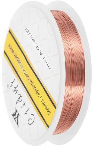 sourcing map 0.4mm/26 Gauge Copper Wire for Jewelry Making, 1 Roll Craft Tarnish Resistant Beading Wire for Jewelry Making Supplies DIY (Red Bronze)