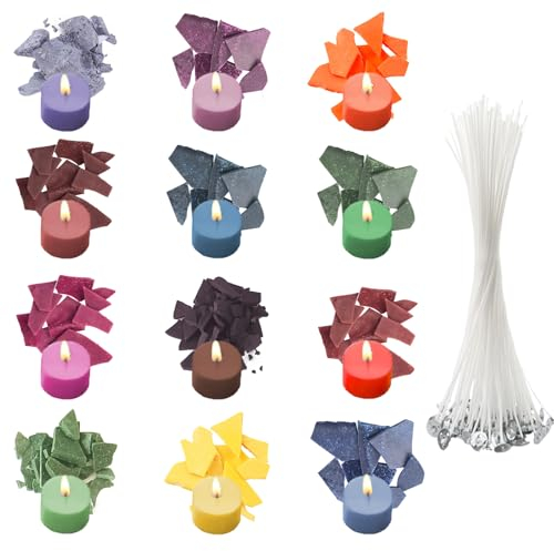 Ronoza® Kerzenwachs Farbe, 12 Farben x 5g, Kerzenfarbe, Kerzen Farbe für Diy Kerze, Kerzenfarben Farbstoff für Gelwachs, Paraffinwachs,Bienenwachs, Kerzenwachs Zum GießEn,Sicher Und NatüRlich