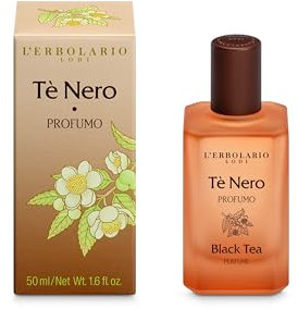 L'Erbolario Tè Nero Profumo Unisex - Eau de Parfum - Adatto come Profumo Uomo e Profumo Donna - Fragranza Floreare e Ambrata - Made in Italy - 1 Flacone da 50ml