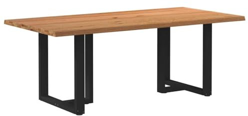vidaXL Esstisch mit Baumkanten 200x100x74 cm Massivholz Eiche Rechteck, Küchentisch, Restauranttisch, Tisch Restaurant, Esszimmertisch, Bistrotisch