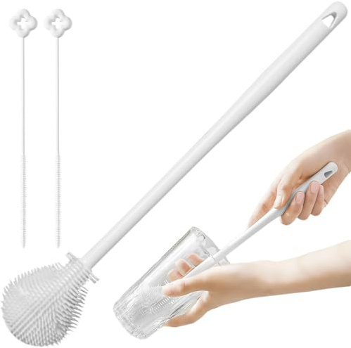 Limpia Biberones Cepillo, 3 Pcs Limpia Pajitas, Limpia Botellas, Cepillos de Botella, Botella de Limpieza Cepillos, para Pajita, Botella, Tetera, Copa