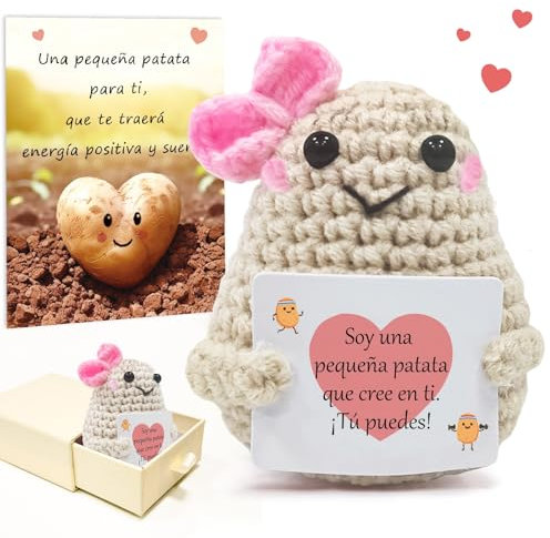Regalos Originales Divertido para Mujer, Patata en Español, Personalizados Peluche Decoracion Hogar, Positiva Ideas Regalo para Cumpleaños Mejor Amiga Novia Parejas Hermanas Trabajo Profesora Niña