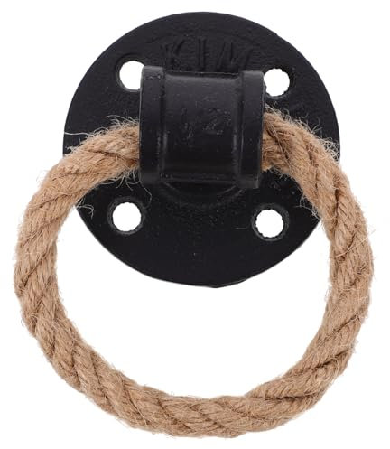 iplusmile Vintage Seilzuggriff Türgriff Schrankgriff Aus Metall Und Naturfaser Schwarzer Retro Möbelgriff Für Schubladen Und Kommoden Einsatz in Küche Wohnzimmer Schlafzimmer