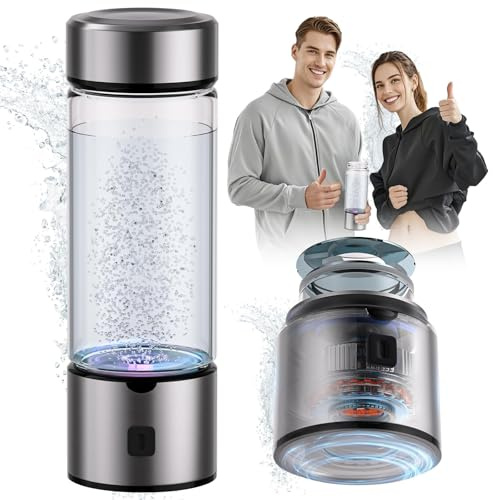 LOZLTX Innovativ Wasserstoff Wasserflasche【SPE-Technologie der zweiten Generation】hydrogen water bottle【Wasserstoffgehalt 3000PPB 】Mit TOP SPE PEM-Technik, Wasseraufbereitung in 3 Minuten 450M