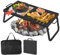 Folding Campfire Grill-Grate with Legs & Carrying Bag, 57 x 28cm Heavy-Duty Steel Mesh Grate, Portable Camping Grates, Grilling Rack for Outdoor Open Flame Cooking