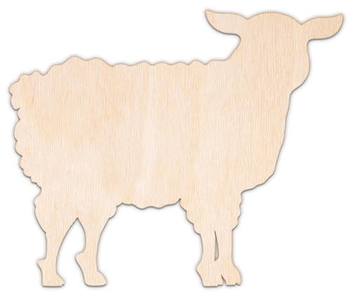 Creative Deco Personalisierte Holztiere | Schaf | 5-100 cm Bauernhoftiere | Sperrholz oder MDF | Tierfiguren zum Bemalen | Wanddeko Kinderzimmer | Lasergeschnittene Sperrholzausschnitte für Decoupage