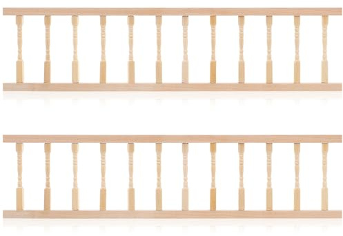 NUOBESTY 1/12 Scale Wooden Dollhouse Handrail Miniature Stair Banister for Doll House Decoration Diy Furniture Accessories
