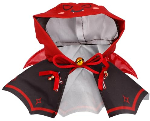 Fukaisu 17cm Puppenkleidung für den Kleinen Teufel, Umhang und Fledermausflügel Outfit Süßes Accessoire für Halloween Cosplay und Festliche Dekoration (Keine Puppe Enthalten)