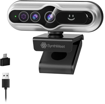 Webcam 2K con Windows Hello, webcam USB da 5 MP 84° FOV con microfono che | Face Unlocked per PC, copertura privacy integrata, Plug and Play, ampia compatibilità per riunioni personali, videochiamate