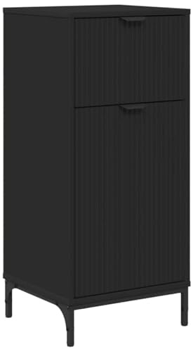 vidaXL Bathroom Cabinet Black 39.5 x 36 x 88 cm Engineered wood, Bathroom Organizer, Modern Storage Unit, Stylish Cabinet for Indoor Furniture, Ample Shelving Solutions for Essentials
