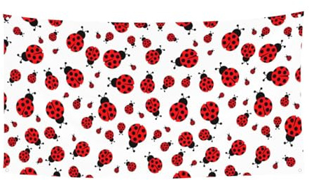 Ladybug 1 bedrucktes Weihnachtsbanner zum Aufhängen, Partyzubehör mit 4 Metalllöchern, verbessert festliche Stimmung überall