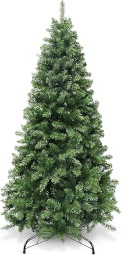 YEAUPE PRO Albero di Natale artificiale da 155 cm con 800 punte, PVC + PE | Base in metallo robusto con nastro decorativo da 9 m incluso | Per uso interno ed esterno