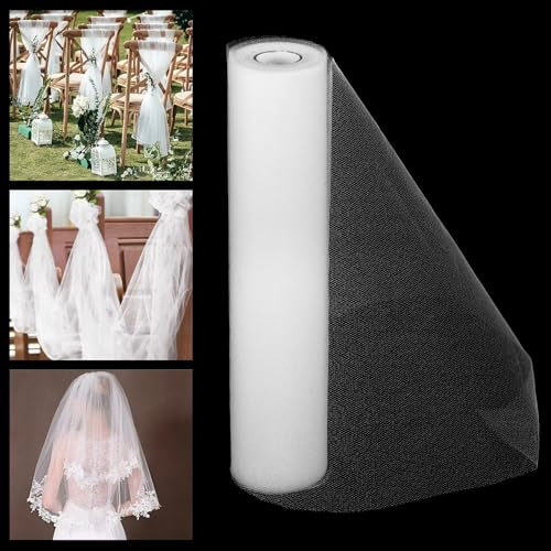 Alaoo Tulles di Matrimonio, 29CMx26M, Rotolo di Tulle Bianco | Generico Rotolo Tulle, Può Essere Utilizzato per Decorazioni di Matrimoni, Lauree, Compleanni, Decorazioni fai da te