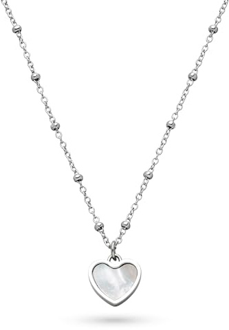 s.Oliver Damen Schmuck – Halsketten, Armbänder & Ohrstecker mit Perlmutt-Herz Anhänger in verschiedenen Farben – zeitlos, modern und alltagstauglich - Geschenkidee