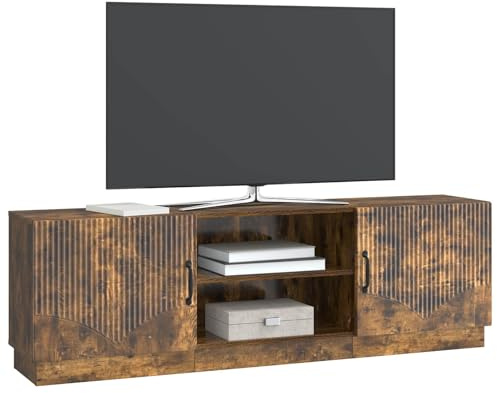 vidaXL TV-Schränk Geräucherte Eiche 150 x 31 x 47 cm Holzwerkstoff, Moderner rechteckiger Wohnzimmerschrank, stylischer TV-Ständer, viel Stauraum, Flexible Multimedia-Einheit