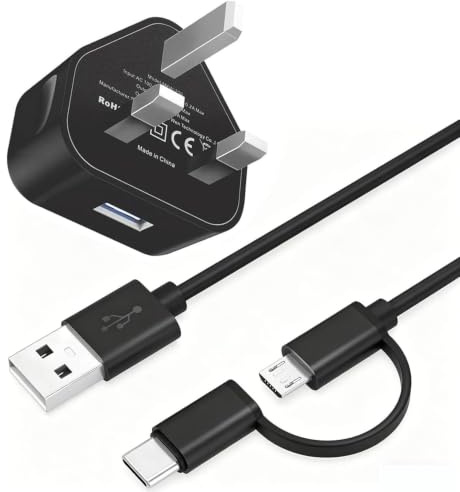 10W 5V 2A Charger for Amazon Fire TV Stick, Micro Cable and USB C Charging Cord for Fire TV Stick Plus/4k Max, 4K+, Roku Streaming Stick, Stick HD/Stick Plus (New Model 2025), Type C Cable 3.3FT