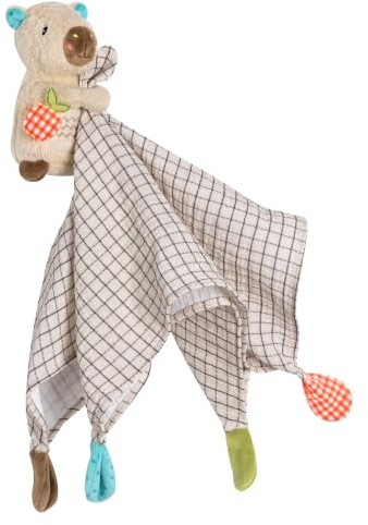 Fehn Musselin-Schmusetuch Capybara Clara – Einschlafhilfe & Schnuffeltuch | Aus Baumwoll-Musselin mit niedlicher Stofftier-Spielfigur – für Babys und Kleinkinder ab 0 Monaten
