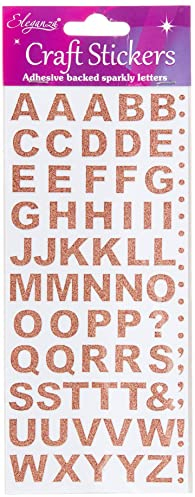 Eleganza OA027265 Glitzer-Aufkleber mit Buchstaben, rotgold, selbstklebend
