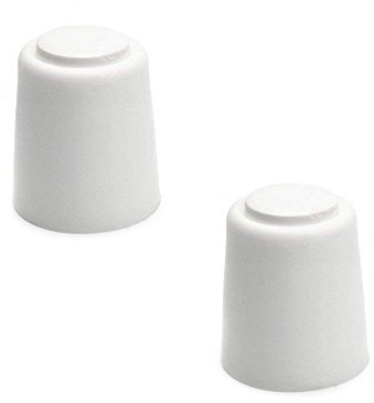 Sossai® 2 x Türstopper NTS | Modell: Bernd | Höhe: 30mm | Ø: 27mm | Farbe: weiß | Zum Schrauben (Inkl. Befestigungsmaterial) | Bodenmontage