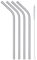 Kitchen Craft - Lot de 4 Pailles en Inox Réutilisables avec Brosse Nettoyante, 20 cm