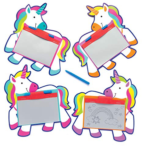 Baker Ross AW674 Zaubertafeln mit Regenbogen-Einhorn, ideal für Kinder-Partytüten oder Geschenkideen, 8 Stück