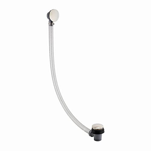 ENKI, W33, 1.5 Inch Gold Bath Waste with Overflow, Reinforced Cut to Size Overflow Pipe, Pop Up Waste Connection, Modern Design, Pop Up Bath Plug Waste, Easy Clean, Easy to Install Bath Waste Kit