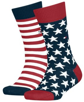 Tommy Hilfiger Unisex Kids Stars And Stripes Kid's Socks (2 Pack) Socks, original, 23/26