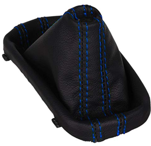 ICT Schaltmanschette Schaltsack kompatibel mit VW Golf 5 6, EOS, kein GTI, Automatikgetriebe – passend für Modelle mit Doppelkupplungsgetriebe (z. B. DSG) – Leder Naht blau