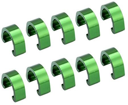 CLISPEED 10pcs Aluminium Alloy Bike Frame U Buckles Metal C Clips Clamps U CLips Bike Brake Gear Cable Housing Fixing Holders for MTB Bike Bicycle (Green)