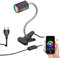 ledscom.de Klemmleuchte WAIKA mit Schwanenhals und Schalter schwarz matt, inkl. Smart Home RGBW GU10 LED Lampe, 5,41W, 473lm