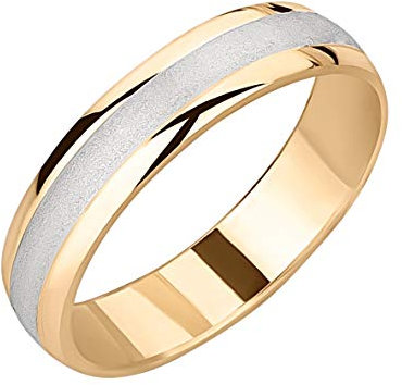 Ardeo Aurum Trauring Unisex Damenring Herrenring aus 375 Gold Bicolor Gelbgold Weißgold 4 mm Breite Ehering Verlobungsring Modell 132 Größe 55