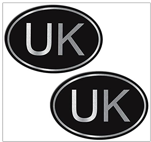 Biomar Labs® 2 x Stickers UK Union Jack GB England United Kingdom Flag Silver for Bumper Window Car Motorcycle Bike Laptop Helmet B 273 Z*