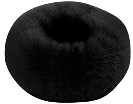 iSpchen Frauen Winter Kunstpelz Mütze Winter Warme Mütze Kunstfell Pelzmütze Wintermütze Fellmütze Damenmütze Winter Plüschmütze Damen Kunst Pelz Mütze,Schwarz
