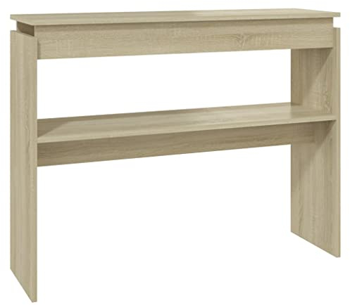 vidaXL Table Console, Bout de Canapé, Table d'Appoint, Meuble de Salon Salle de Séjour Entrée Couloir Intérieur, Chêne Sonoma Bois d'Ingénierie