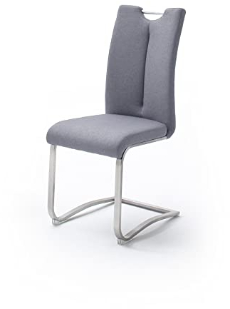 möbelando Schwingstuhl Freischwinger Esszimmerstuhl Küchenstuhl Kerrin III (2-er Set) Grau