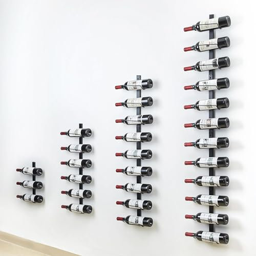 Portabottiglie da parete per 12 bottiglie di vino, organizer rimovibile fai da te, espositore per bottiglie di vino da parete, utilizzabile come uno o quattro, per cucina, dispensa, sala da pranzo