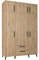 Marmex Kleiderschrank Holz mit Schubladen Kommode Regal Sideboard Hochschrank mit Schubladen für Schlafzimmer und Ankleideräume 150x240 cm Arti 1N