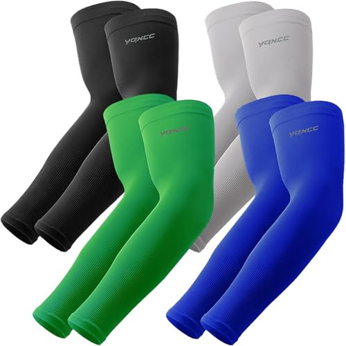 YQXCC 4 Paia Maniche a Braccio - UV Protezione UPF 50+ Manicotto Braccio di Raffreddamento Tatuaggio di Copertina per Uomo Donna Sport Ciclismo Golf