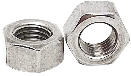 M6–1,0 mm Pitch 304 Edelstahl Linksgewinde Sechskantmuttern – 10 Stück