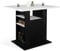 IDMarket - Ilot central UGO 110 cm effet marbre et noir ALASKA avec rangements